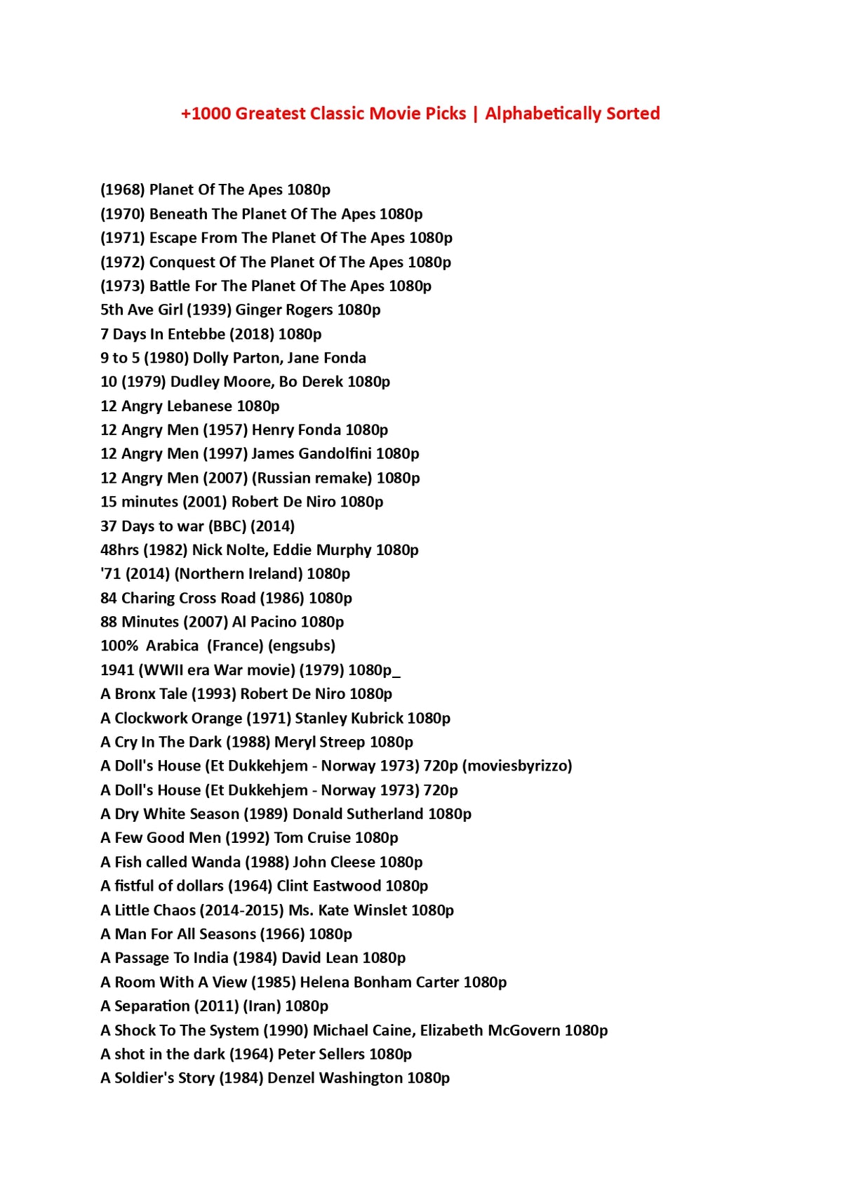 1000+ Greatest Classic Movies | Lifetime Unlimited Access | Over 1500 GB of Legendary Films | HD & FHD 1080p