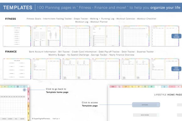 Digital Planner 2024 Monday and Sunday