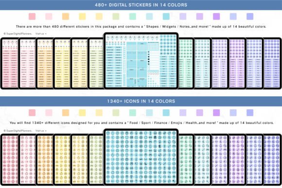 Digital Planner 2024 Monday and Sunday