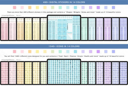 Digital Planner 2024 Monday and Sunday