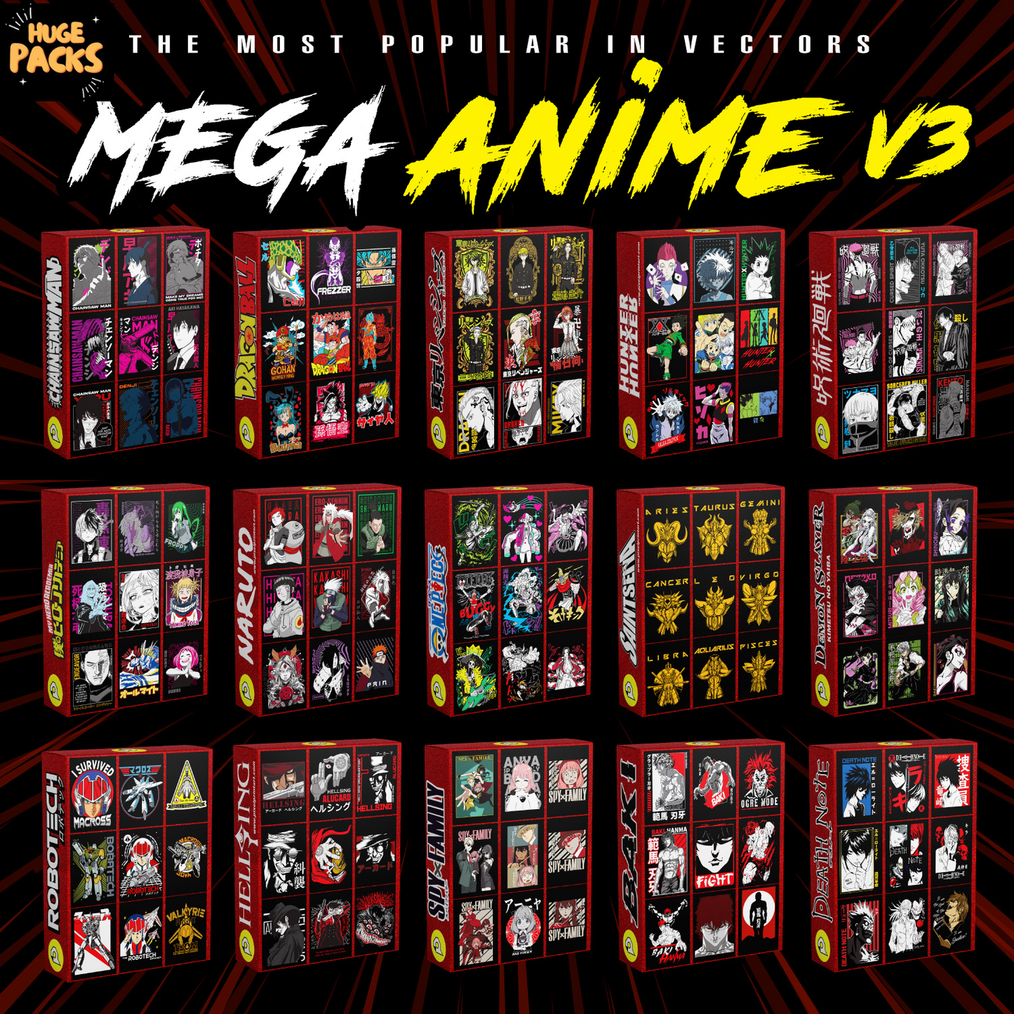 SUPER MEGA ANIME ⭐+800 VECTORS⭐