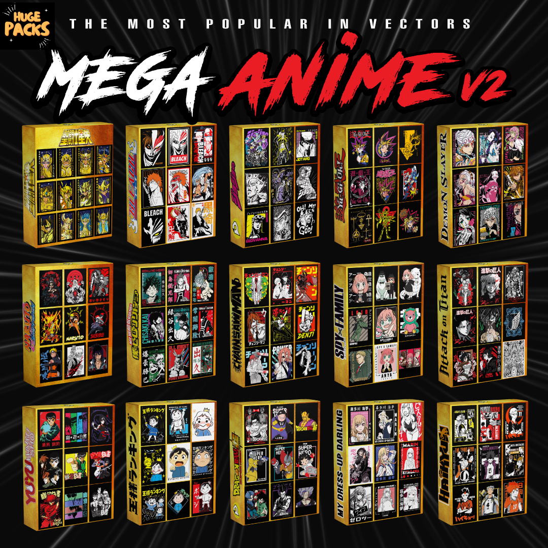 SUPER MEGA ANIME ⭐+800 VECTORS⭐